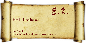 Erl Kadosa névjegykártya